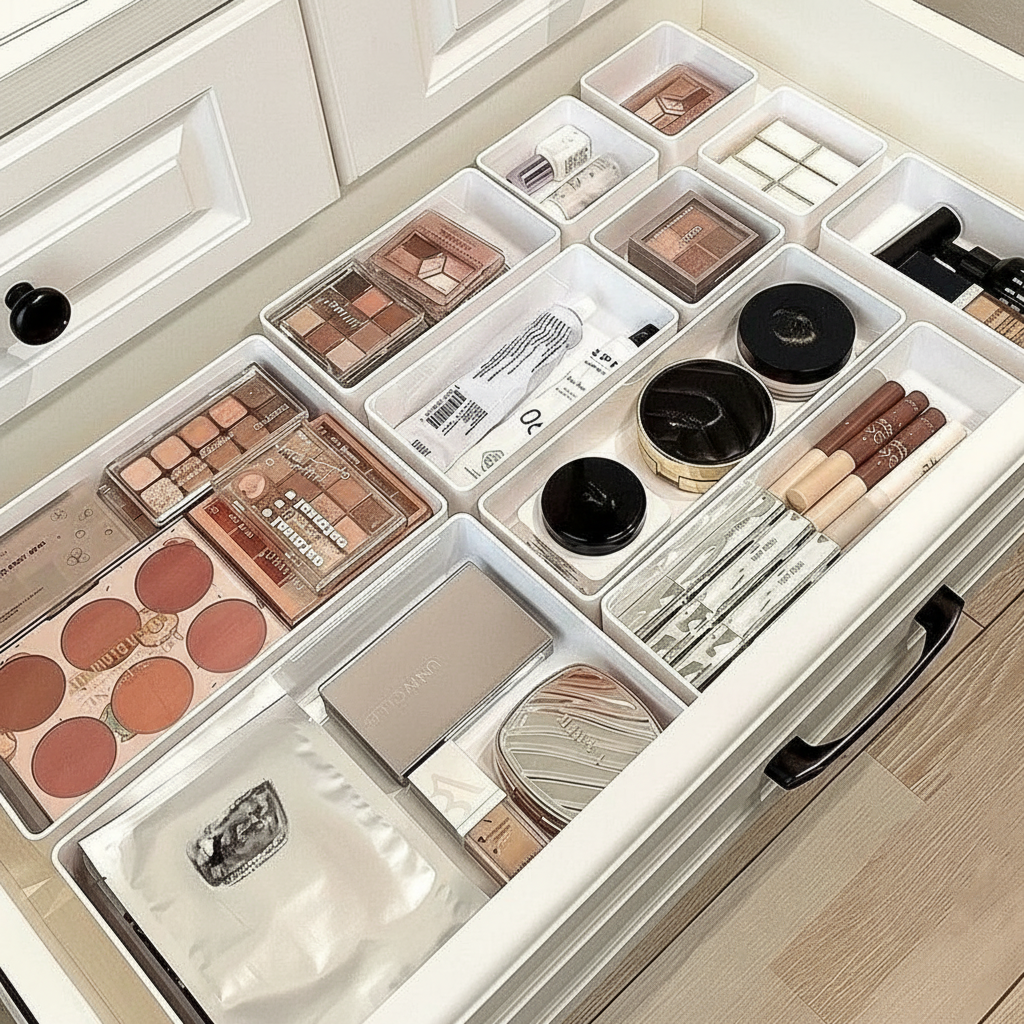 Organisateur à Tiroirs Modulaires Transparent – Boîte de Rangement Minimaliste