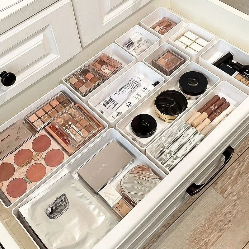 Organisateur à Tiroirs Modulaires Transparent – Boîte de Rangement Minimaliste